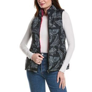 Johnny Was Womens Braemar Reversible Puffer Vest, Black